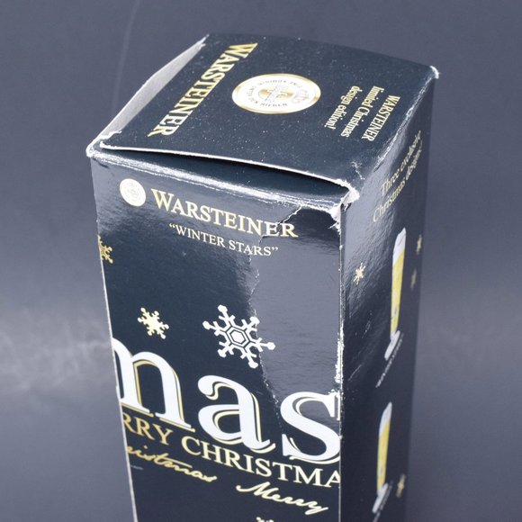Warsteiner Merry Christmas Winter Stars Tulip Champagne Beer Glass with Box 2010 - Picture 6 of 16